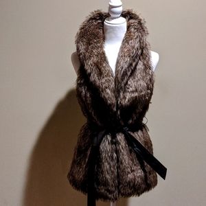 Women's Faux Fur Belted Vest